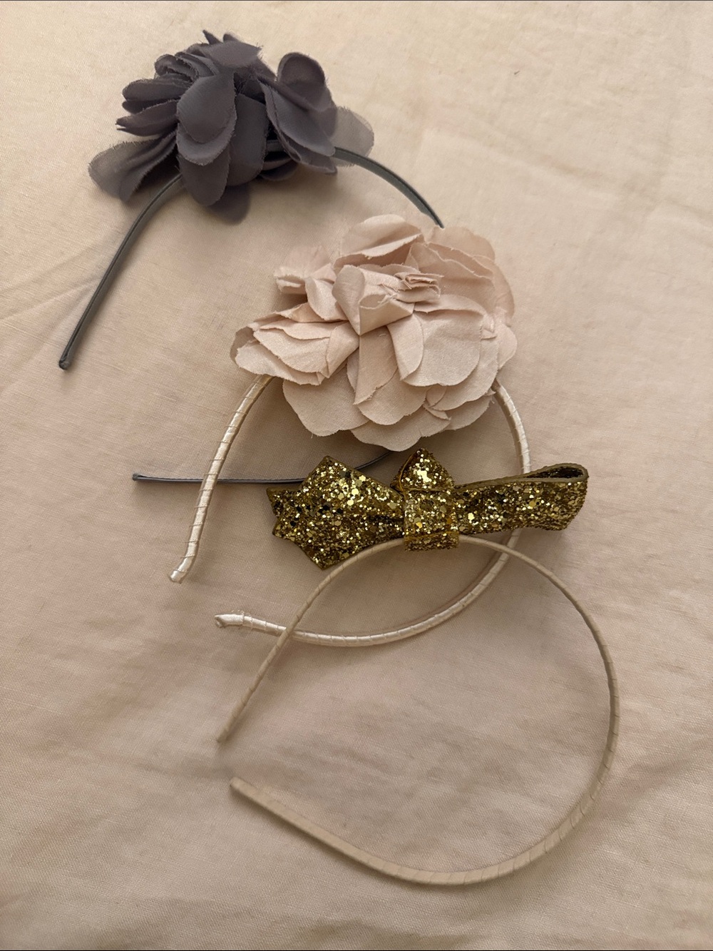 J. Crew Girls Headband Set - Gray, Blush Pink & Gold
